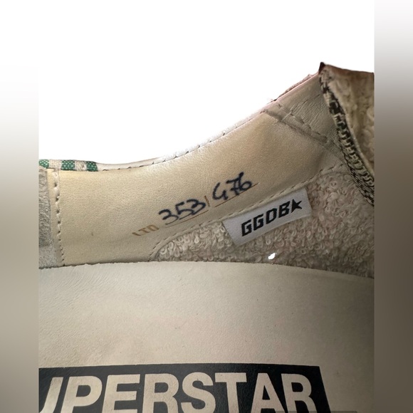 Golden Goose Superstar Plaid White and Green Sneakers Women Size US 7 / 37 EU - Picture 7 of 8
